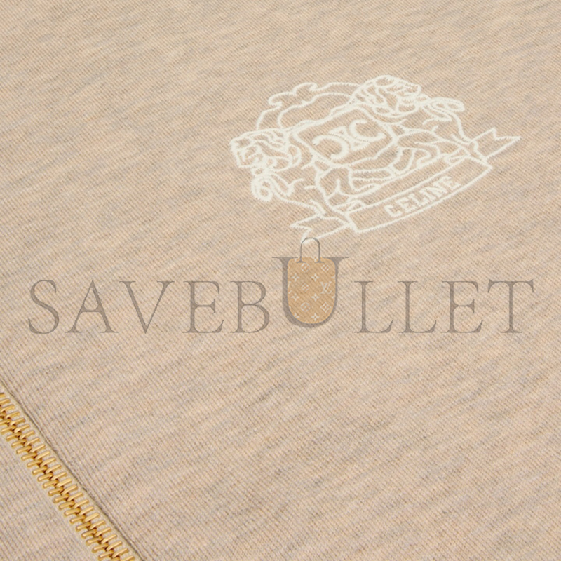 CELINE ZIPPED BLASON HOODIE IN CASHMERE COTTON RY0FL450I.FYX9